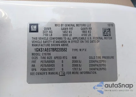 2011 GMC Yukon Sle from USA, damaged, VIN 1GKS1AE07BR220582